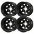 12" BLACK Steel Window Wheels - Set of 4