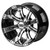 12" TEMPEST Machined/ Black Aluminum Golf Cart Wheels - Set of 4