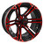 14" TERMINATOR Gloss Black/Radiant RED Aluminum Golf Cart Wheels - Set of 4