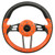 Club Car Precedent 13" Aviator-4 Orange Grip Golf Cart Steering Wheel w/ Black Spokes (Fits all Years)