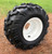 8" White Steel Golf Cart Wheels and 18x9.50-8" SLASHER Sport All Terrain Tire Combo