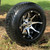 12" BANSHEE Black/Machined Aluminum Golf Cart Wheels and 215/50-12" DOT ComfortRide Golf Cart Tires - Set of 4