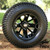 12" BLACKJACK Gloss Black Wheels and 23"x10.5-12 TURF Tires Combo