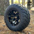 12" BLACKJACK Gloss Black Aluminum wheels and 23" STINGER All terrain tires combo