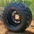 10" BLACK Steel Wheels and 18x9-10" DOT STINGER All Terrain Tires Combo - Set of 4 (Fits All Carts!)