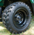 10" BLACK Steel Wheels and 18x9.5-10" Excel Sahara Classic DOT All Terrain Tires Combo