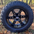 14" DOMINATOR Black Aluminum Golf Cart Wheels and 23x10-14 STINGER DOT All Terrain Tires - Set of 4