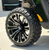 14" VECTOR Machined/ Black Wheels and 20x8.50-14 STINGER DOT All Terrain Tires Combo (w/ Black Center Cap)