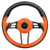Club Car Onward / Tempo 13" Aviator-4 Orange Grip Golf Cart Steering Wheel w/ Black Spokes