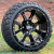 14" STALKER Gloss Black Wheels and STINGER 20x8.5-14" DOT All Terrain Golf Cart Tires Combo - Set of 4