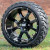 14" STALKER Gloss Black Wheels and STINGER 20x8.5-14" DOT All Terrain Golf Cart Tires Combo - Set of 4