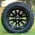 12" MAVERICK Gloss Black Aluminum Wheels and 20x10-12" ARTEMIS STX DOT All Terrain Tires