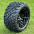 12" VULCAN Gloss Black Wheels and 20x10-12" ARTEMIS STX DOT All Terrain Tires