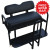 EZGO TXT/ Medalist / PDS Golf Cart Rear Seat Kit - BLACK (Flip Seat w/ Cargo Bed & FREE Grab Bar)