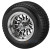 10" PHOENIX Black/Machined Wheels and 205/50-10 Low Profile DOT Tires Combo - Set of 4