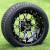 12" HURRICANE Machined/Black Golf Cart Wheels and 215/50-12 ComfortRide DOT Tires Combo - Set of 4