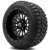 14" ASSASSIN Gloss Black/Milled Wheels and 23x10-14 All Terrain Tires Combo