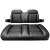 KOZIP EZGO TXT Front Seat Cushion Set Deluxe - BLACK