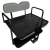 Club Car Tempo Rear Seat Kit NOMAD - GRAY (Flip Seat w/ Cargo Bed & Free Grab Bar)
