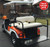 EZGO TXT/ Medalist / PDS Golf Cart Rear Seat Kit - OFF WHITE (matches factory) - Flip Seat w/ Cargo Bed & FREE Grab Bar