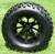 12" BLACKJACK Gloss Black Aluminum wheels and 23" All terrain tires combo