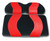 MADJAX Wave Two Tone Front Seat Covers in Black/Red