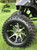 12" TREX BANSHEE Machined/ Black Aluminum wheels and 23" All terrain tires combo