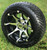 12" BANSHEE Machined/Black Wheels and Low Profile Golf Cart Tires
