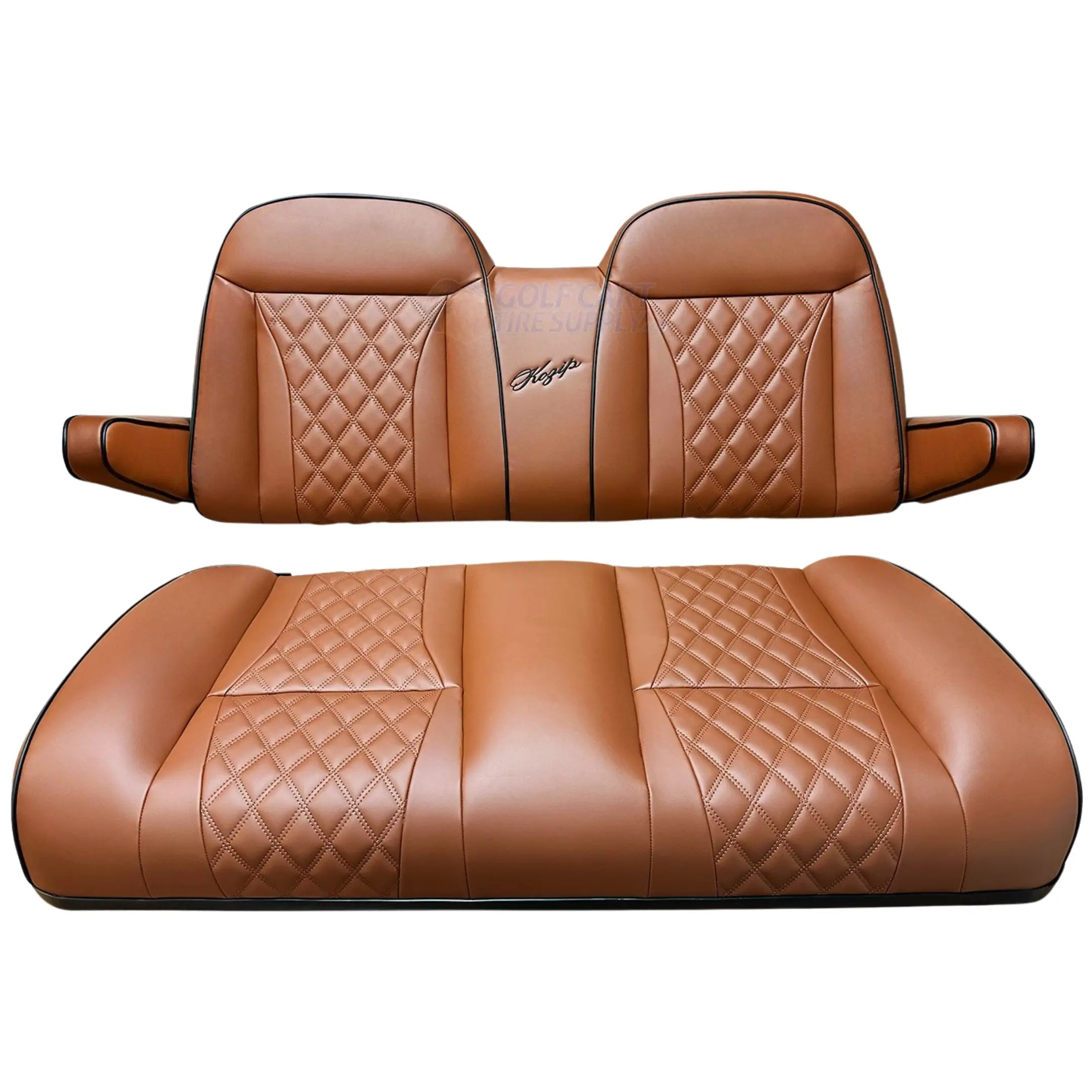 NEIGHBORHOOD LOGO SEAT CUSHION 2点セット KOZIP Club Car Tempo Front Seat Cushion Set Deluxe - SADDLE BROWN