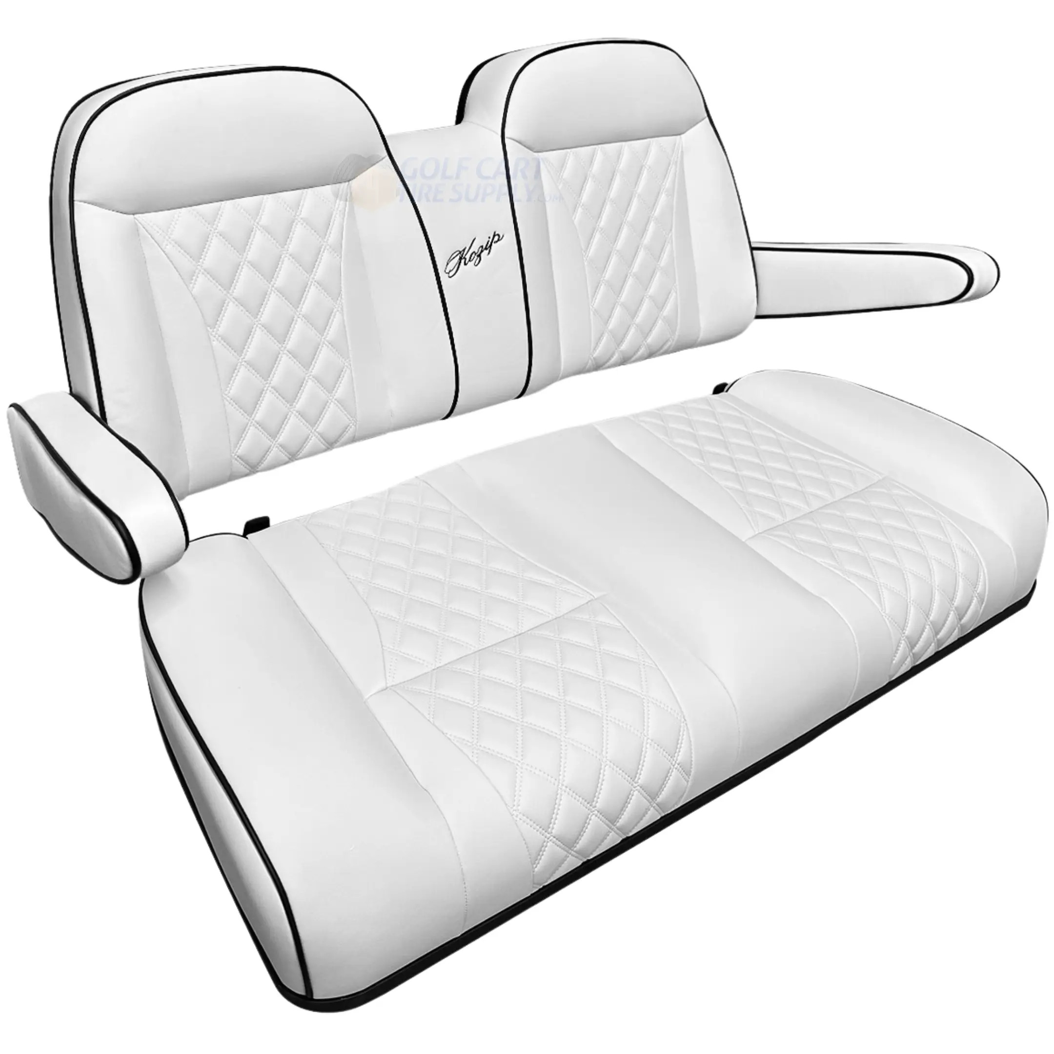 KOZIP Club Car DS Front Seat Cushion Set Deluxe - WHITE | GCTS