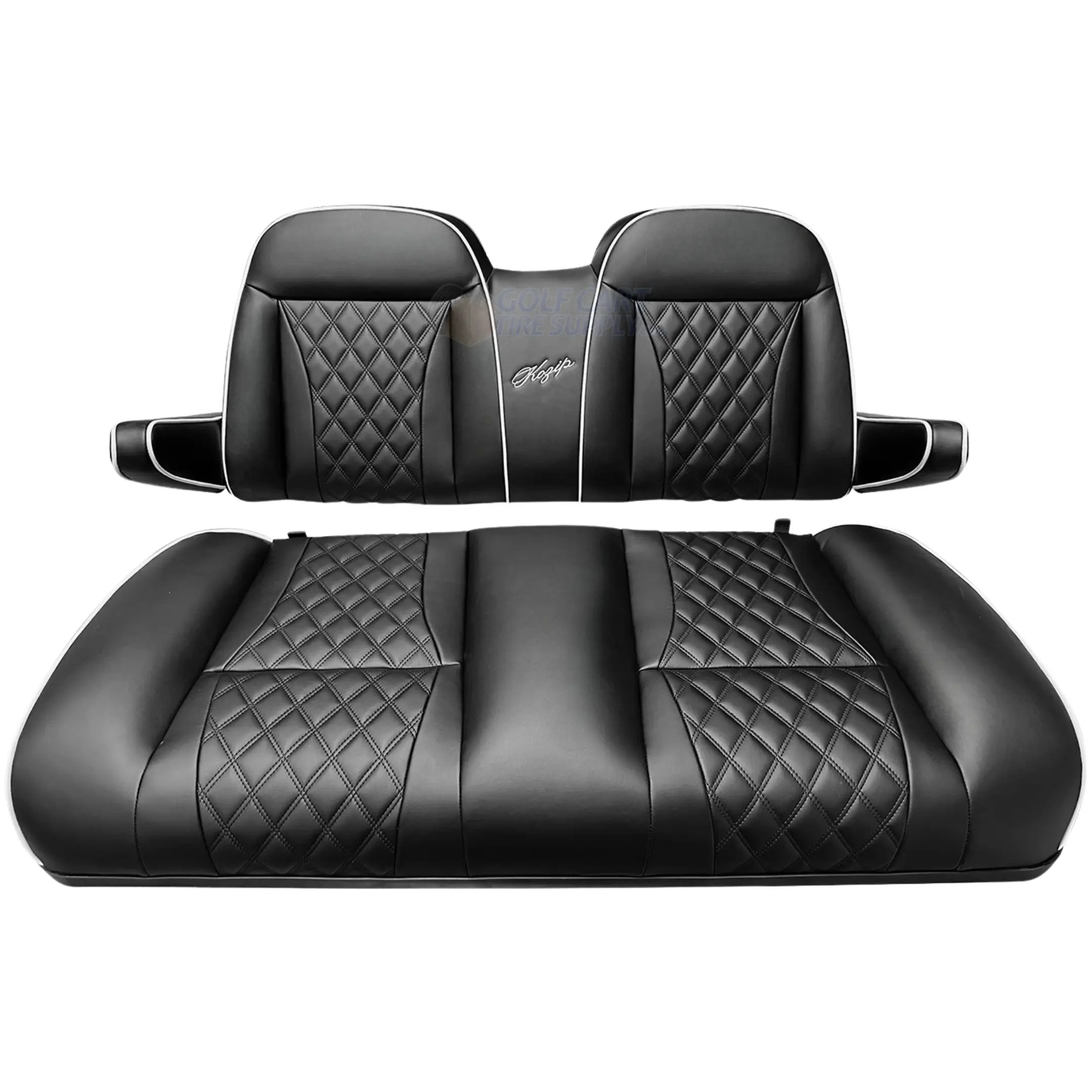 KOZIP EZGO TXT Front Seat Cushion Set Deluxe - BLACK | GCTS