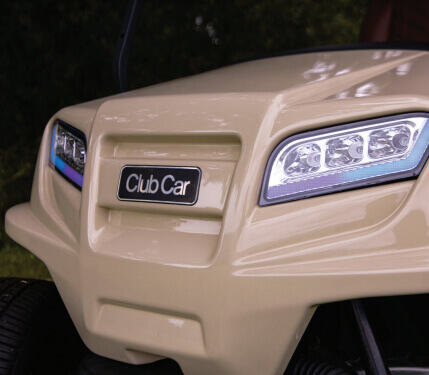 Golf Cart Lights Club Car Tempo Golf Cart Light Kit installed on Tan Cart