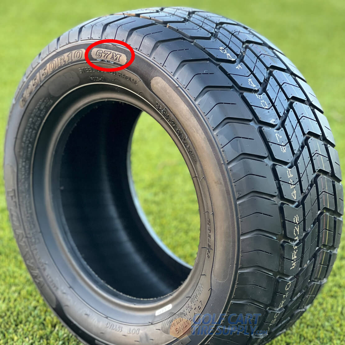 Golf Cart Tire Speed and Load Rating on Sidewall