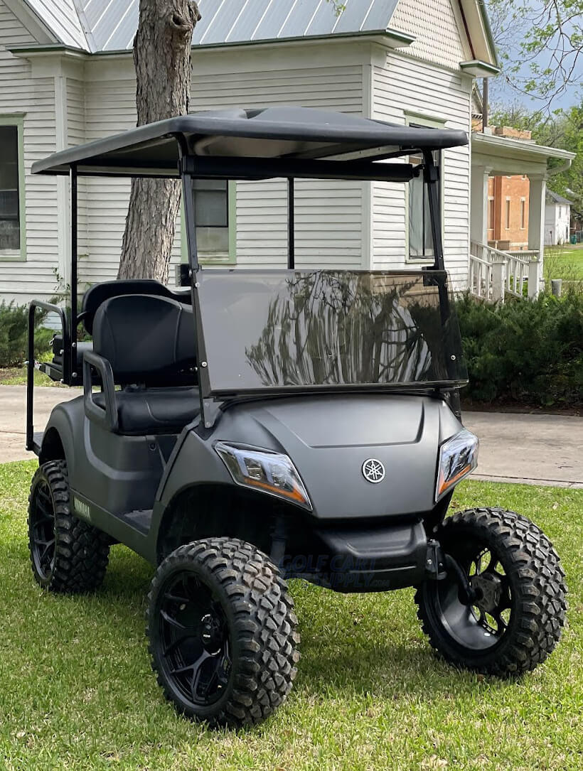 Golf Cart Wheels and Tires Black Yamaha Drive-2 with 14 inch Golf Cart Wheels and Tires