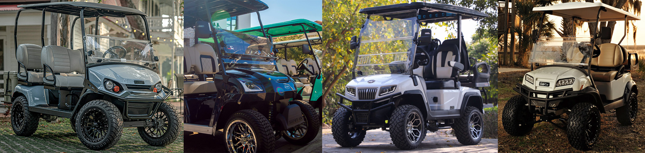 Collage of the Top 10 Best Golf Carts 2025