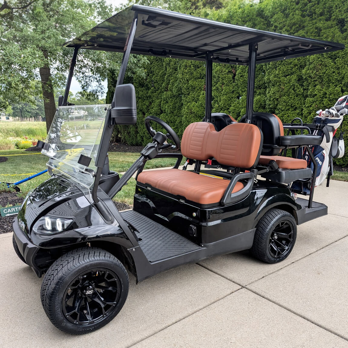 12 inch TREX Blackjack Golf Cart Wheels and 215/40-12 Golf Cart Tires 12 inch TREX Blackjack Golf Cart Wheels and 215/40-12 Golf Cart Tires on golf cart