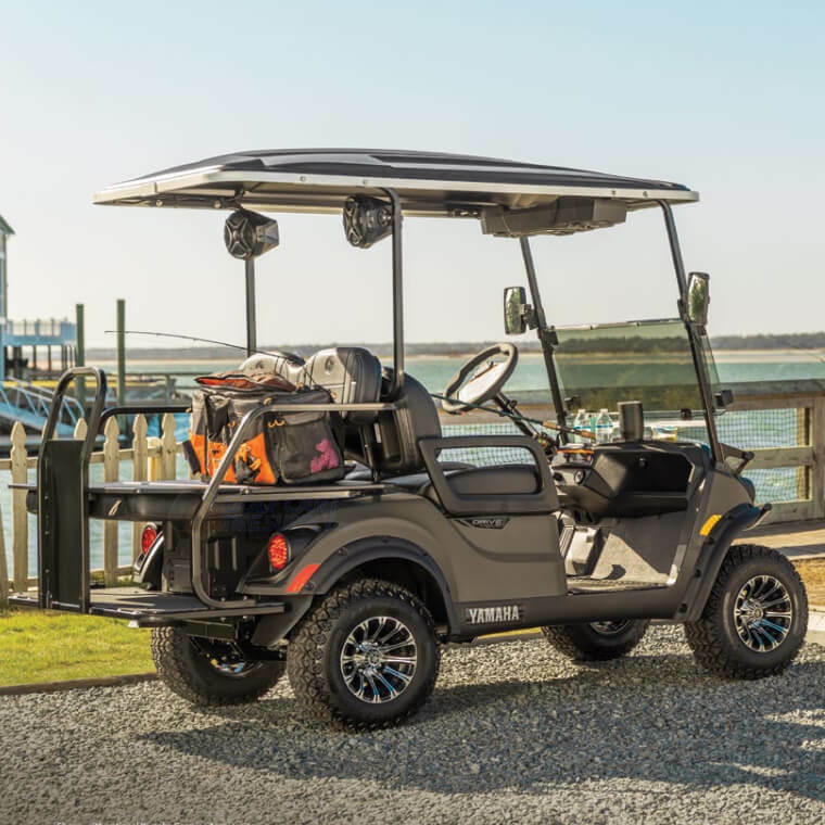 2024 Yamaha Drive-2 Adventurer Sport 2+2 Golf Cart in Graphite Matte Color