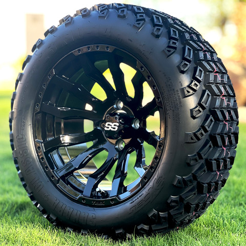 GTW Shogun Gloss Black 14 in Wheels with 23x10.00-R14 Maverick All-Terrain Tires – Full Set