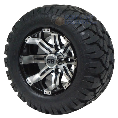 10" TEMPEST Machined/Black Wheels and 18x9-10 Stinger DOT All Terrain