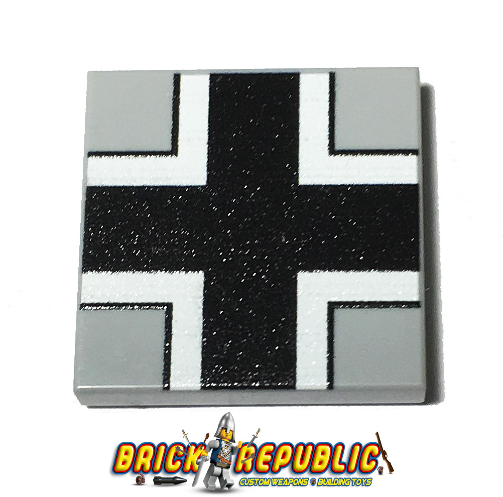 Custom Printed LEGO 2X2 Tile German Cross Brick Republic