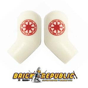Custom Printed Lego Minifigure Arms - Imperial Forces Red Patch (L+R)