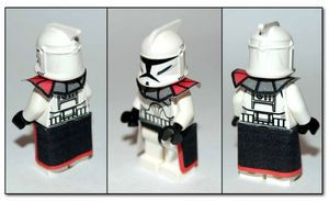 Pauldron and Waist Cape Clone Print Red Combo