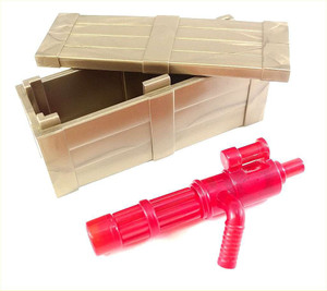 BrickArms Brass Crate with Trans-Red Minigun Set BrickArms Brass Crate with Trans-Red Minigun Set