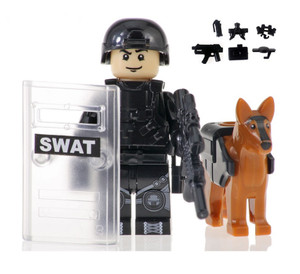 Custom SWAT Police Minifigure with Accessory set #8