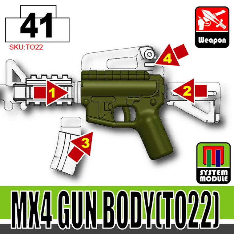 SI-DAN Tank Green MX4 Gun Body (TO22)