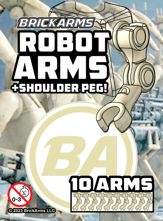 Robot Arms with Shoulder Peg (10 Arms) Tan