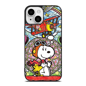SNOOPY THE PEANUTS GLASS ART iPhone 13 Mini Case Cover