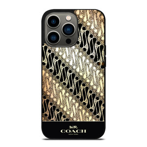 COACH NEW YORK LOGO BATIK PARANG PATTERN iPhone 13 Pro Case Cover