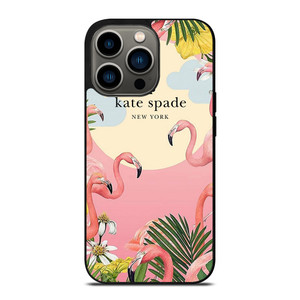 KATE SPADE NEW YORK LOGO FLORAL FLAMENGOS iPhone 13 Pro Case Cover