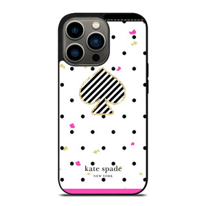 KATE SPADE NEW YORK LOGO POLKADOTS ICON iPhone 13 Pro Case Cover